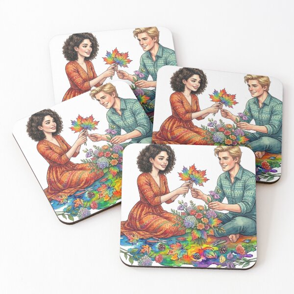 Item preview, A couple with flowers. designed and sold by PP&RAINBOW SHOP.