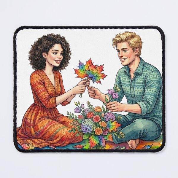 Item preview, A couple with flowers. designed and sold by PP&RAINBOW SHOP.