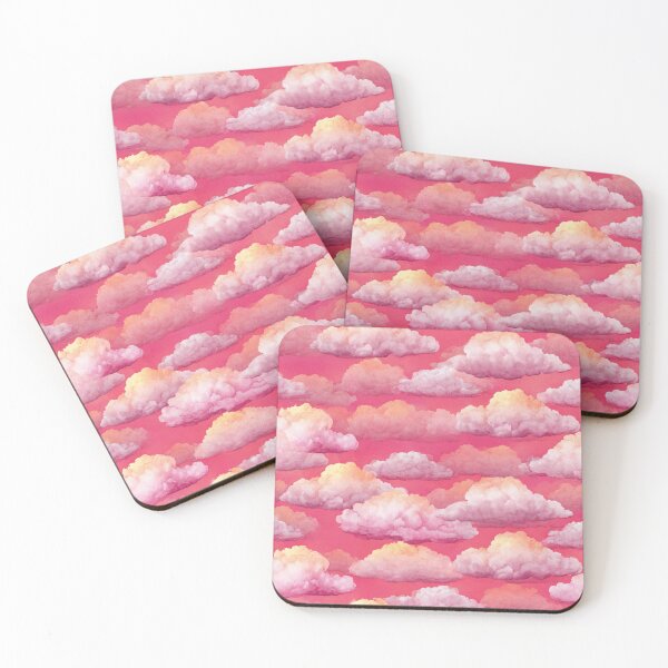 Item preview, Dreamy Pink Sky Watercolor Clouds Pattern designed and sold by NicolasGlowArt.