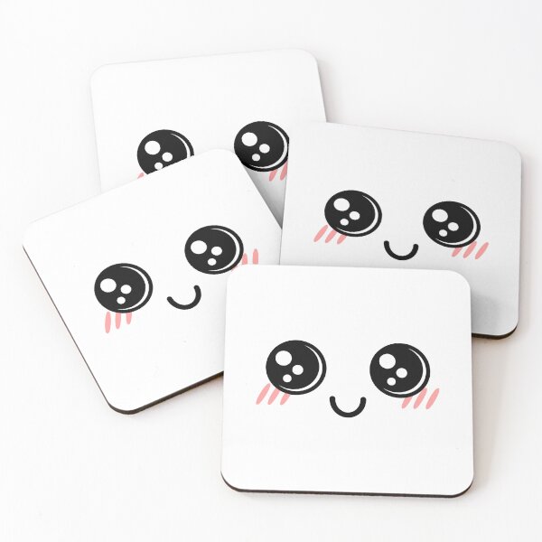 Item preview, Cute kawaii blushing happy shiny eyes face designed and sold by BlushyPrint.