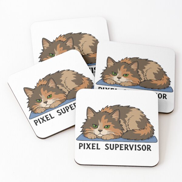 Item preview, A Boss Cat at Work. Pixel supervisor designed and sold by MalisoStickers.