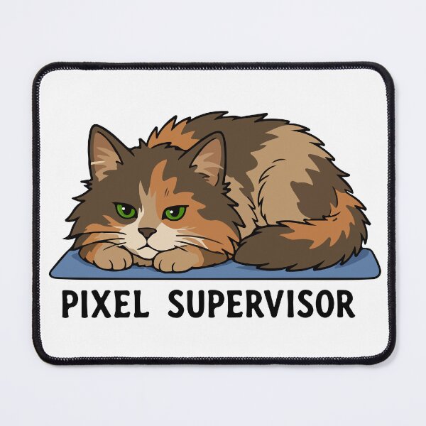 Item preview, A Boss Cat at Work. Pixel supervisor designed and sold by MalisoStickers.