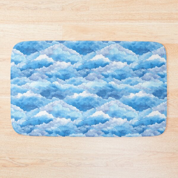 Item preview, Watercolor Blue Sky Clouds Aesthetic Pattern designed and sold by NicolasGlowArt.