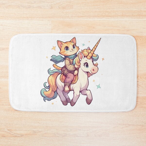 Item preview, Magical Cat Riding a Unicorn – Whimsical Fantasy Illustration designed and sold by Karolina’s Cozy Creations.