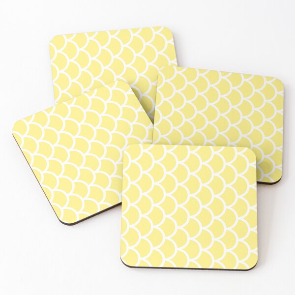 Item preview, Yellow And White Fish Scales Pattern designed and sold by pattern-archive.