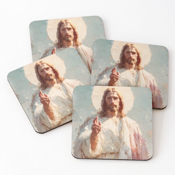 Item preview, Jesus Christ Blessing Oil Painting Style Christian Inspirational Religious Gift for Baptism, Communion, Christmas designed and sold by daila70.