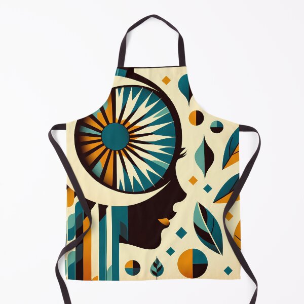 Item preview, Abstract Face with Sunburst Eye and Leaves designed and sold by InkSmithery.