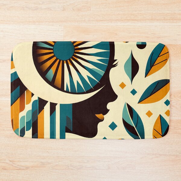 Item preview, Abstract Face with Sunburst Eye and Leaves designed and sold by InkSmithery.