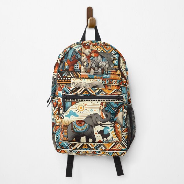 Item preview, African Elephant Tribal Geometric Pattern Art designed and sold by Apex Designs.