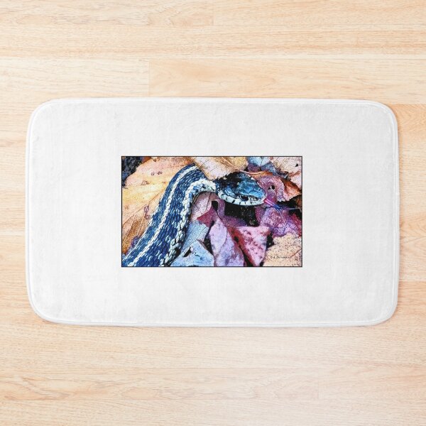 Item preview, Garter Snake, North American Reptile, Autumn Leaves, Digital illustration designed and sold by AMacGPhilly.