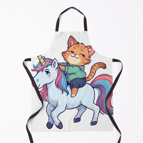 Item preview, Playful Kitten Riding a Rainbow Unicorn – Cute Fantasy Illustration designed and sold by Karolina’s Cozy Creations.