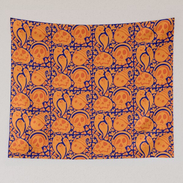 Item preview, Orange Spooky Halloween Season With navy Background  designed and sold by missmann.