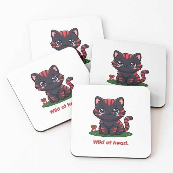 Item preview, Wild at Heart – Little Black Heart Cat designed and sold by Herzbaumatelier.