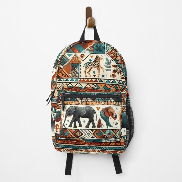 Item preview, African Safari Wildlife Tribal Geometric Pattern Art designed and sold by Apex Designs.