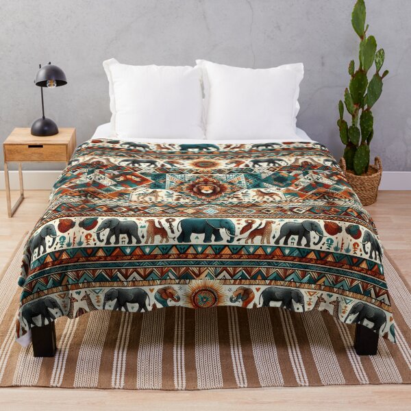 Item preview, African Safari Wildlife Tribal Geometric Pattern Art designed and sold by Apex Designs.