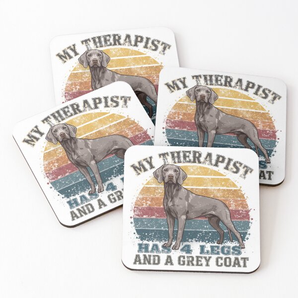 Item preview, My Therapist Weimaraner Life Quote Retro Sunset designed and sold by WeimTrails.