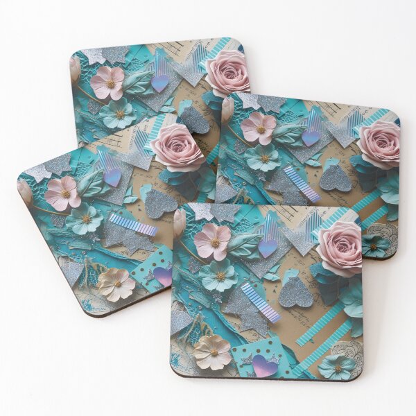 Item preview, Vintage Chaos: Maximalist Scrapbook Faded Denim & Wildflowers designed and sold by teresazeta.