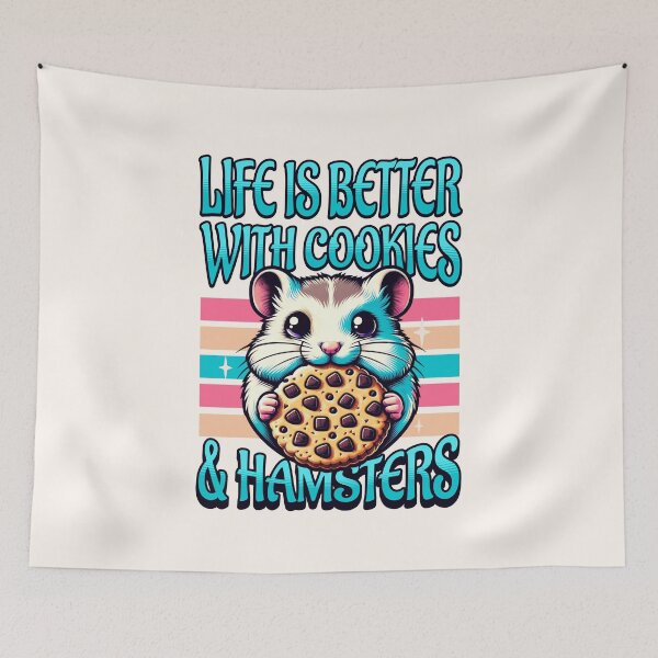 Item preview, Life Is Better with Cookies & Hamsters – Cute Funny Hamster Lover Design designed and sold by Sachie's Studio.