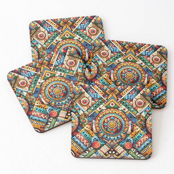Item preview, Vibrant Geometric Tribal Mosaic Pattern Art designed and sold by Apex Designs.