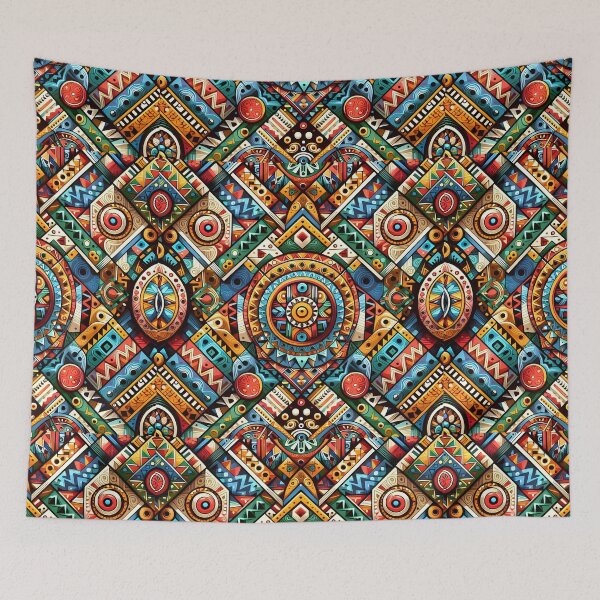 Item preview, Vibrant Geometric Tribal Mosaic Pattern Art designed and sold by Apex Designs.