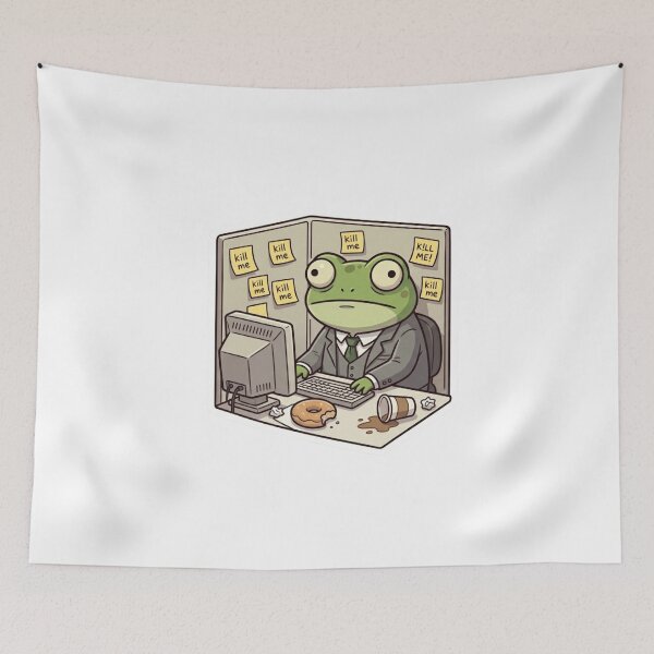 Item preview, Funny Frog Office Worker Cubicle Dark Humor  designed and sold by Arqon.