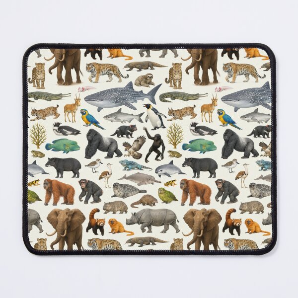 Item preview, Endangered Animals Retro Style Wildlife Identification Chart designed and sold by kakarikihill.