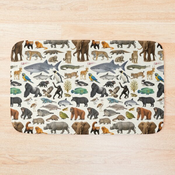Item preview, Endangered Animals Retro Style Wildlife Identification Chart designed and sold by kakarikihill.