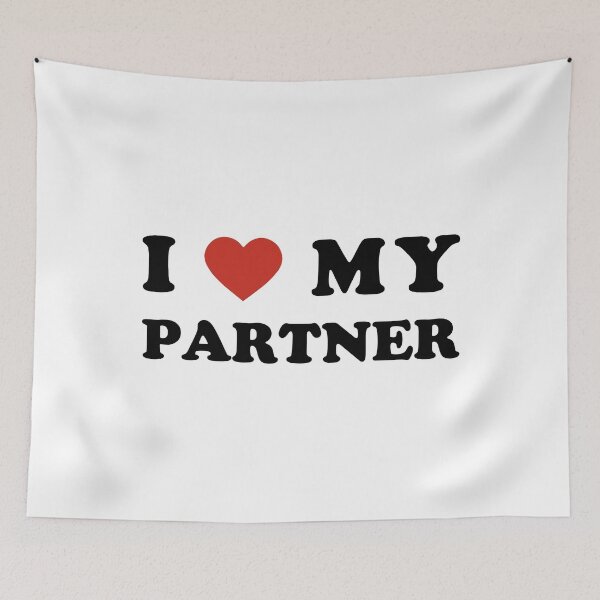 Item preview, I Love My Partner Cute Inclusive Romantic Typography Design designed and sold by creatingmouseshop.