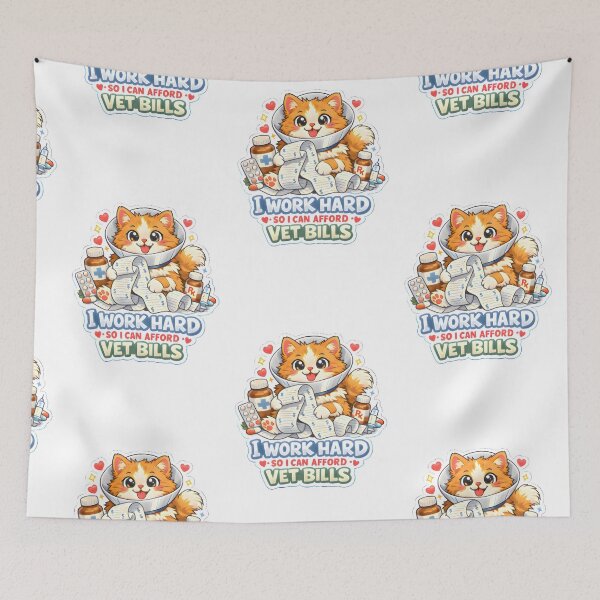 Item preview, I Work Hard So I Can Afford Vet Bills – Funny Cat Vet Life designed and sold by Bettybee00.
