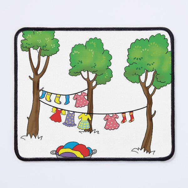 Item preview, Washing laundry on a line between trees designed and sold by sonaadalian.