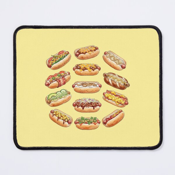Item preview, Vintage Watercolor Hot Dog Pattern – Cute Gourmet Sausage Illustration designed and sold by Verycutethings.