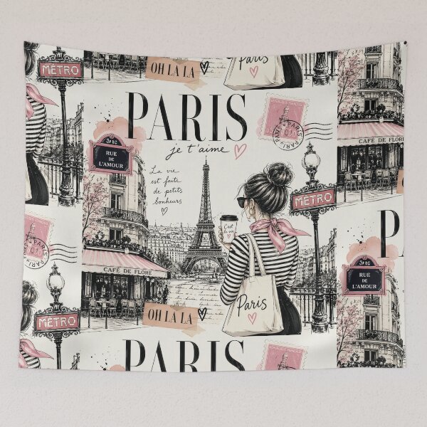 Item preview, Paris Aesthetic Collage – Vintage French Travel Poster, Eiffel Tower Art Print, Paris Je T’aime, Chic Parisian Wall Art designed and sold by Kate1art.