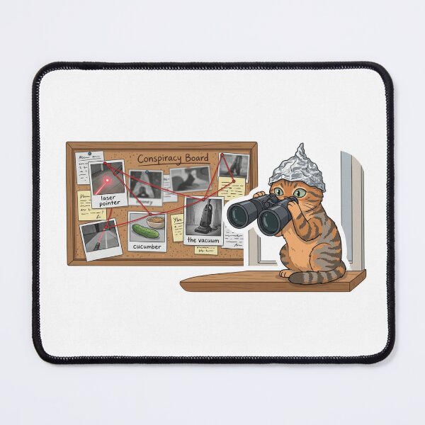 Item preview, Conspiracy Cat Tinfoil Hat Binoculars Funny designed and sold by Arqon.
