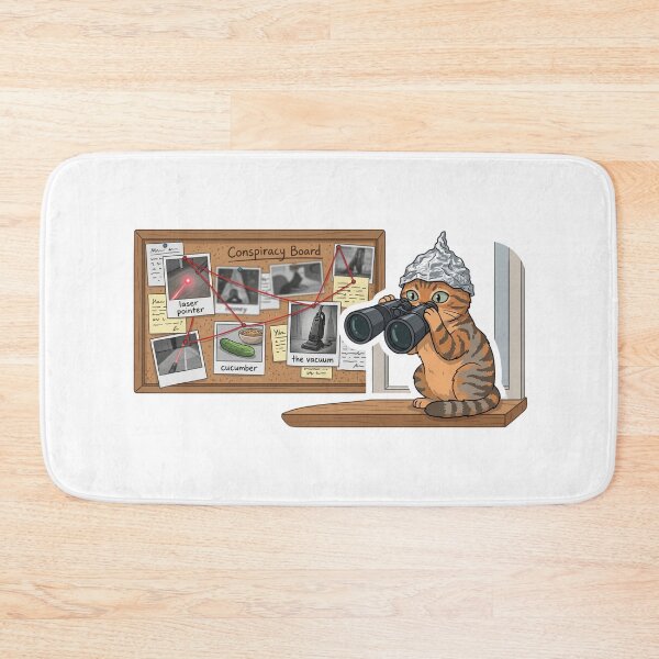 Item preview, Conspiracy Cat Tinfoil Hat Binoculars Funny  designed and sold by Arqon.