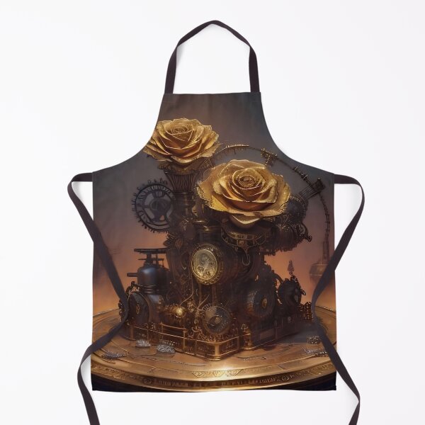 Item preview, Golden Clockwork Roses: A Steampunk Floral Masterpiece designed and sold by Serene Strokes Art.