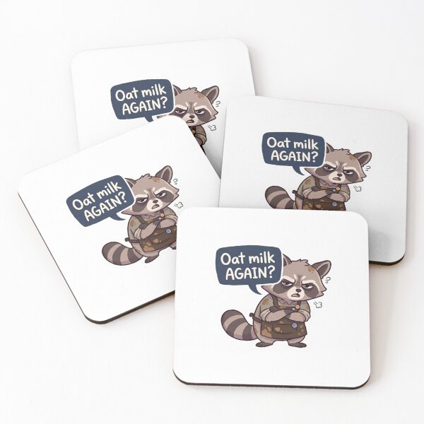 Item preview, Grumpy Raccoon Barista Oat Milk Again Funny designed and sold by Arqon.