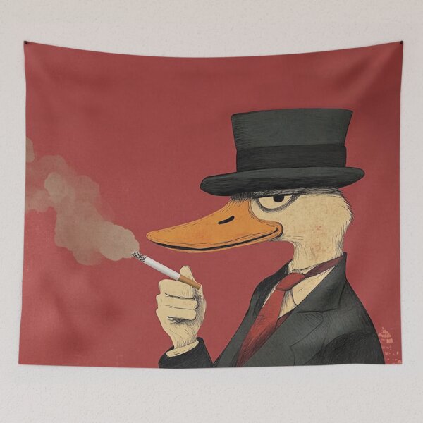 Item preview, Capitalist Duck smoking a cigarette designed and sold by MorningFive.