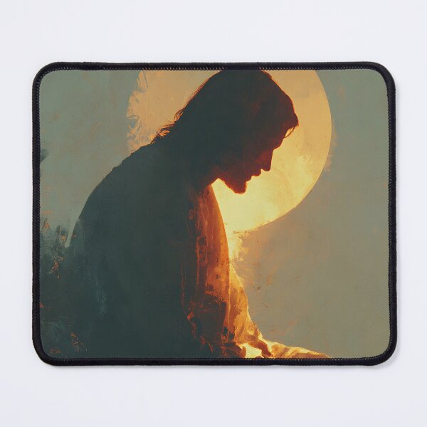 Item preview, Jesus in Contemplation Warm Divine Glow Minimal Spiritual Art designed and sold by daila70.