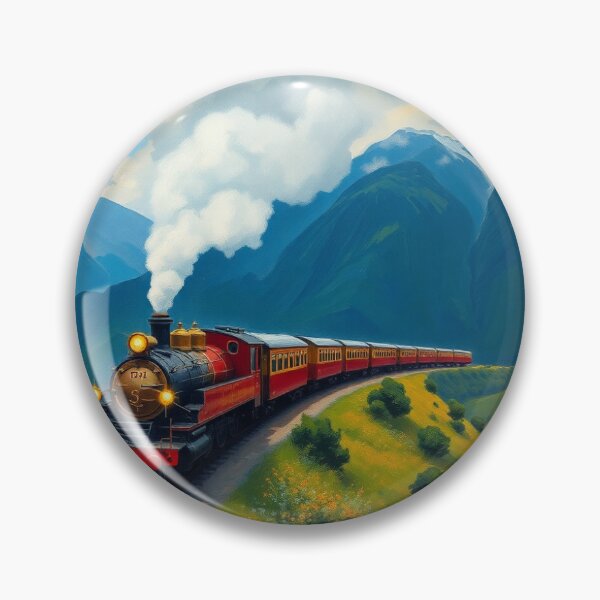 Item preview, A steam train on the moutians of Peru. designed and sold by oldMastersofart.