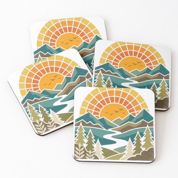 Item preview, Paisaje Naturaleza Vintage Montañas Río – Diseño outdoor retro designed and sold by JA World - Art & Design.