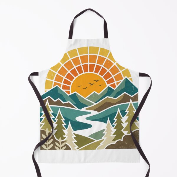 Item preview, Paisaje Naturaleza Vintage Montañas Río – Diseño outdoor retro designed and sold by JA World - Art & Design.