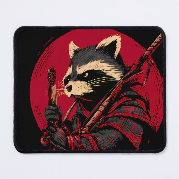 Item preview, Red Black Raccoons Embodying Strength Honor Illustrations designed and sold by ART ATTACK ZONE.