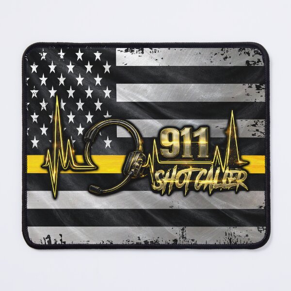 Item preview, 911 Dispatcher Shot Caller – Thin Gold Line American Flag Design designed and sold by artistwill.