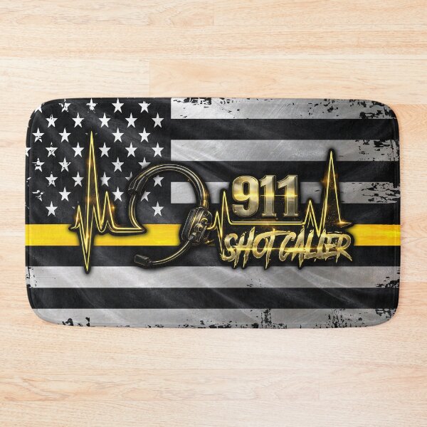 Item preview, 911 Dispatcher Shot Caller – Thin Gold Line American Flag Design designed and sold by artistwill.