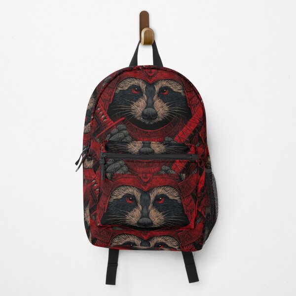 Item preview, Playful Fantasy Red Black Raccoons Embodying Illustrations designed and sold by ART ATTACK ZONE.
