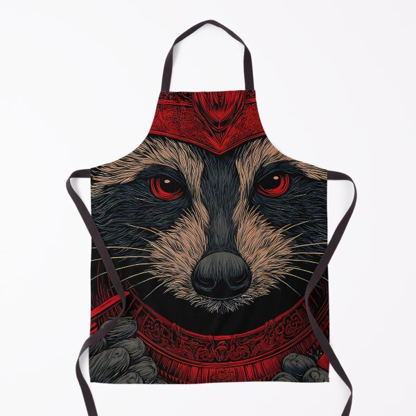 Item preview, Playful Fantasy Red Black Raccoons Embodying Illustrations designed and sold by ART ATTACK ZONE.