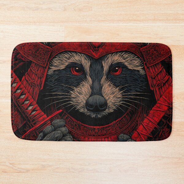 Item preview, Playful Fantasy Red Black Raccoons Embodying Illustrations designed and sold by ART ATTACK ZONE.