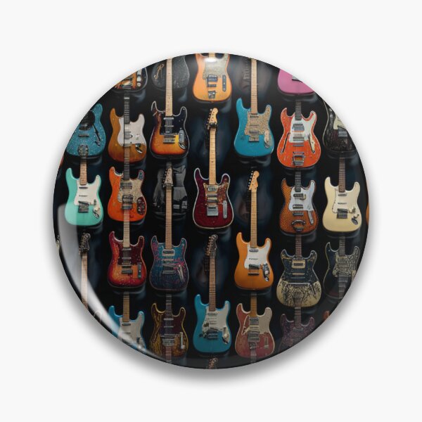 Artikelvorschau, Alle Arten von E-Gitarren in einem Rahmen – Farbenfrohe Wanddekoration mit Vintage- und modernen Gitarren entworfen und verkauft von onubi.