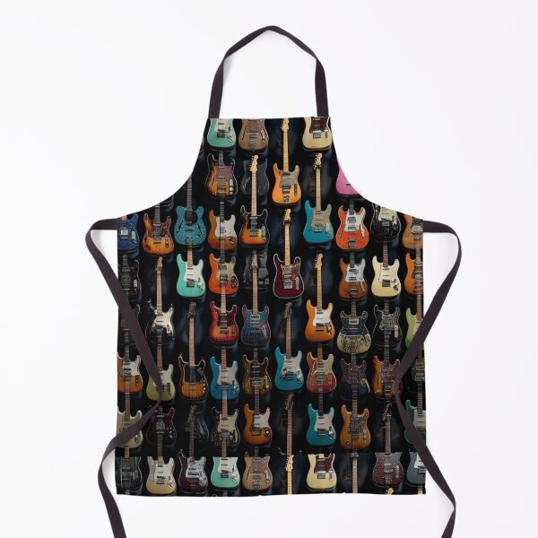 Item preview, All Types of Electric Guitars in One Frame – Colorful Vintage & Modern Guitar Collection Wall Art designed and sold by onubi.