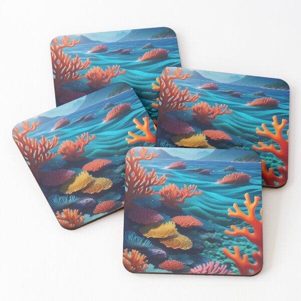 Item preview, Vibrant Reef Horizon: Tropical Coral Paradise designed and sold by Serene Strokes Art.